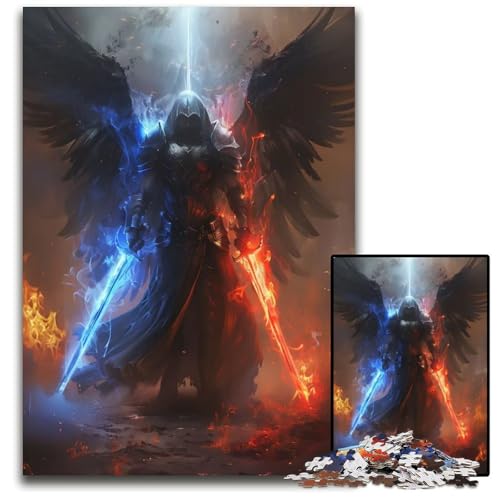 Puzzle mit 1000 Teilen für Erwachsene The Dark Angel Holzpuzzle für Erwachsene anspruchsvolles Denkspiel für Teenager Spaß für den Familienspieleabend 1000 Teile (75 x 50 cm) von mowenbingpeng