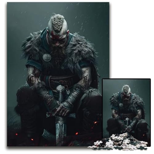 Puzzle mit 1000 Teilen für Erwachsene erschöpfte WikingerPuzzles Denkspiel für Teenager Familieninteraktion 1000 Teile (38 x 26 cm) von mowenbingpeng