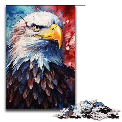 Puzzle mit 1000 Teilen für Erwachsene farbenfrohes psychedelisches Puzzle mit amerikanischem Adler Geburtstagsgeschenk Geschenke für Teenager ab 14 Jahren 1000 Teile (75 x 50 cm) von mowenbingpeng