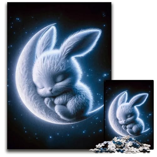 Puzzle mit 1000 Teilen für Erwachsene schlafendes Häschen auf dem Mond Papierpuzzle für Erwachsene anspruchsvolles Denkspiel für Teenager Spaß für den Familienspieleabend 1000 Teile (38 x 26 cm) Puzzle mit 1000 Teilen für Erwachsene schlafendes Häschen auf dem Mond Papierpuzzle für Erwachsene anspruchsvolles Denkspiel für Teenager Spaß für den Familienspieleabend 1000 Teile (38 x 26 cm) von mowenbingpeng