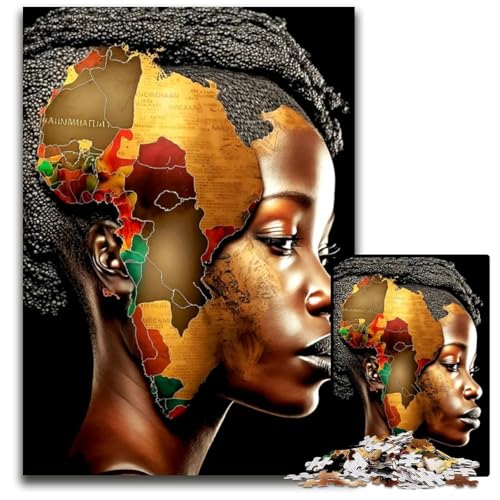 Puzzle mit 1000 Teilen für Erwachsene und Jugendliche AfrikaFrauenPuzzle ideales Geburtstags 1000 Teile (75 x 50 cm) von mowenbingpeng
