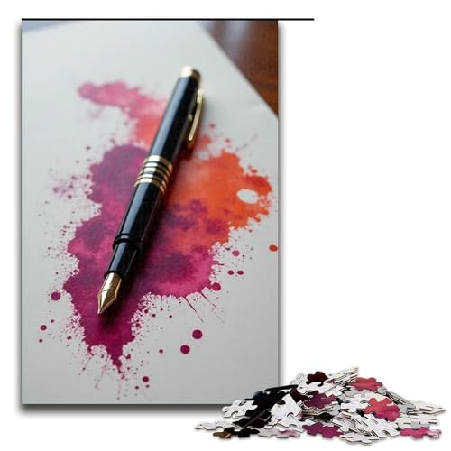 Puzzle mit Stift und Tinte Duft 1000 Teile Holzpuzzle für Erwachsene und Kinder ab 12 Jahren Familienspaß-Puzzle 1000 Teile (75 x 50 cm) von mowenbingpeng
