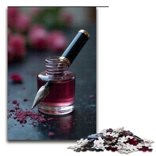 Puzzle mit Stift und Tinte Duft 1000 Teile Holzpuzzle für Erwachsene und Kinder ab 12 Jahren Familienspaß-Puzzle 1000 Teile (75 x 50 cm) von mowenbingpeng