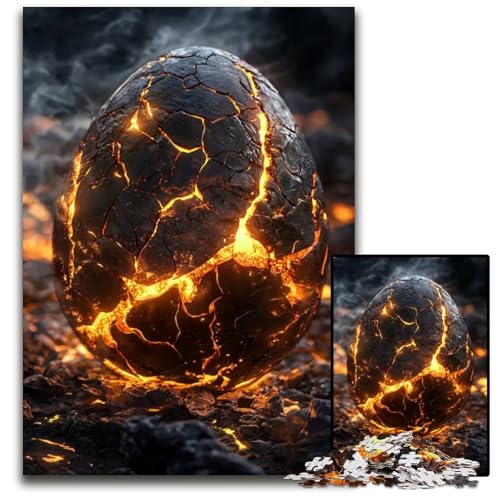 Puzzle mit geknacktem LavaEi für Erwachsene 1000teiliges Holzpuzzle für Teenager Familienspaß DIYDenkspiel Geschenk 1000 Teile (75 x 50 cm) von mowenbingpeng