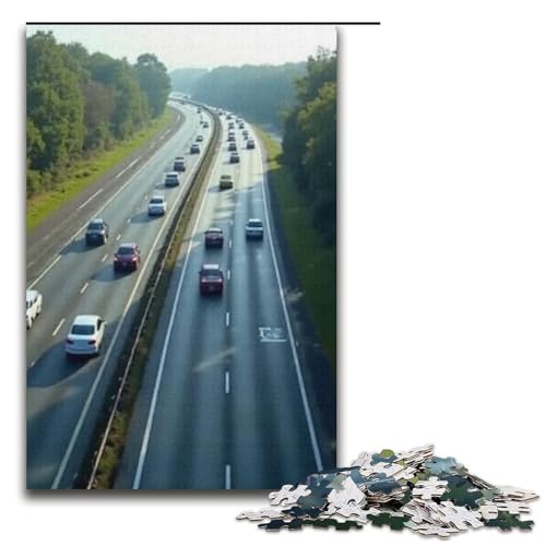 Puzzles 1000 Teile für Erwachsene Puzzles für Erwachsene 1000 Teile Puzzle Lernspiele-Autos auf der Autobahn von mowenbingpeng