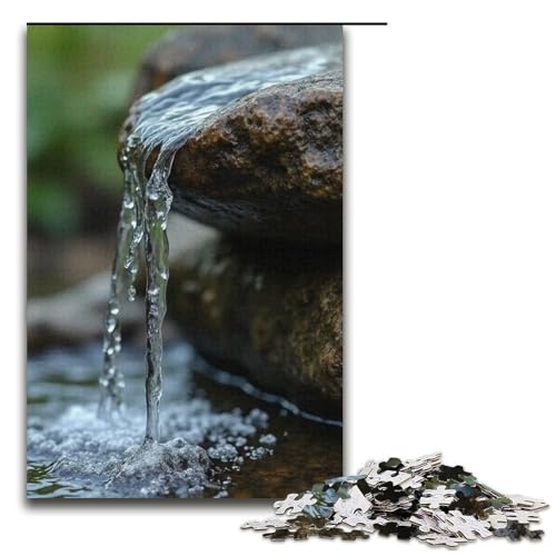 Puzzles 1000 Teile für Erwachsene Puzzles für Erwachsene 1000-teiliges Puzzle Lernspiele - Wasser tropft durch Stein von mowenbingpeng