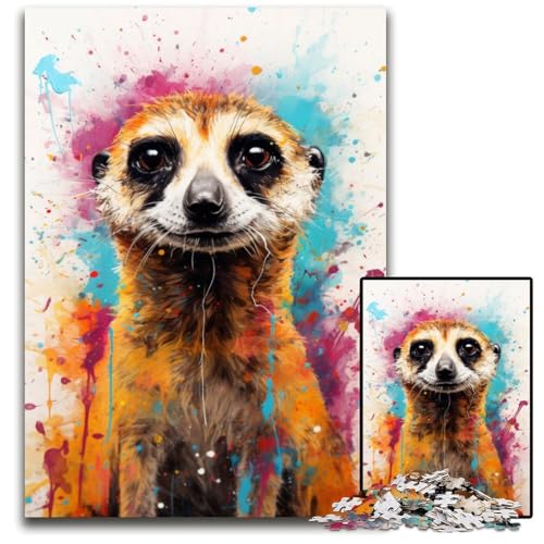 Puzzles für 1000 Teile Erdmännchen Bunte Puzzles für Erwachsene anspruchsvolles Denkspiel für Teenager Spaß für den Familienspielabend 1000 Teile (75 x 50 cm) von mowenbingpeng
