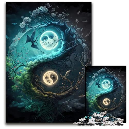 Puzzles für 1000 Teile Yin und YangBalancePuzzles für Erwachsene anspruchsvolles Denkspiel für Teenager Spaß für den Familienspielabend 1000 Teile (38 x 26 cm) von mowenbingpeng