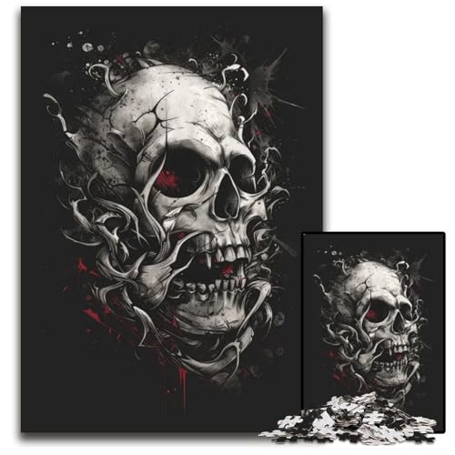 Puzzles für 1000 Teile ZombieTotenkopfPuzzles für Erwachsene anspruchsvolles Denkspiel für Teenager Spaß für den Familienspielabend 1000 Teile (38 x 26 cm) von mowenbingpeng