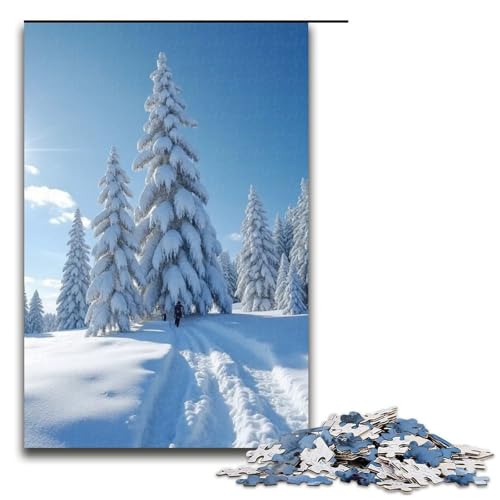 Puzzles für Erwachsene 1000 Teile Rika-Schneemuster Zusammenbau hilft dem Gehirn süchtig machendes Spielzeug zur Förderung der Geduld 1000 Teile (75 x 50 cm) von mowenbingpeng