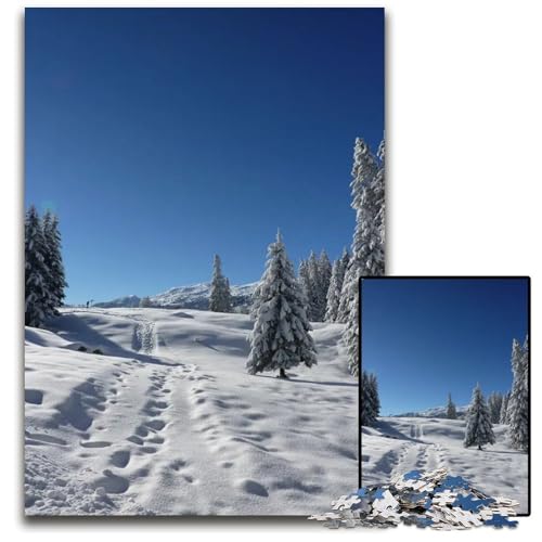 Puzzles für Erwachsene 1000 Teile WinterPuzzles für Erwachsene Geburtstage und Feiertage 1000 Teile (75 x 50 cm) von mowenbingpeng