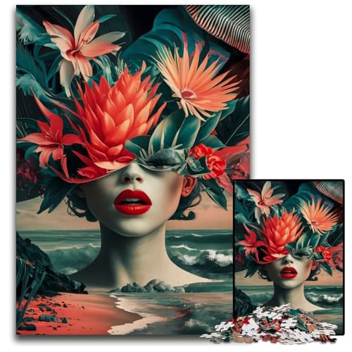 Rätselhafte Schönheit 1000 Teile PuzzleGeschenke anspruchsvolle Puzzles interaktives Familienspiel GehirnHerausforderung Lernspielzeug 1000 Teile (38 x 26 cm) von mowenbingpeng