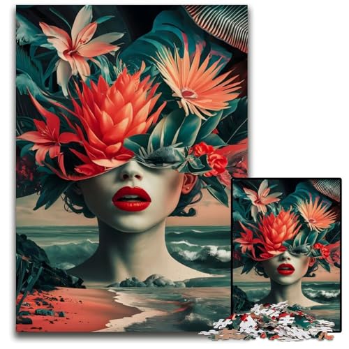 Rätselhafte Schönheit Puzzle 1000 Teile für Erwachsene Unmögliches Puzzle für Erwachsene Heimdekoration Denkspiel für Teenager Familieninteraktion 1000 Teile (75 x 50 cm) von mowenbingpeng