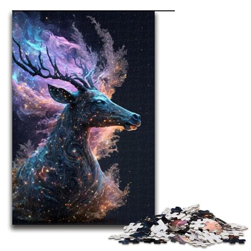 Rentier-Puzzle für Erwachsene 1000 Teile Holzpuzzle für Kinder ab 12 Jahren anspruchsvolles Spiel 1000 Teile (75 x 50 cm) von mowenbingpeng
