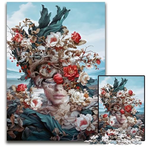 Resonanz der Seele 1000teiliges Puzzle für Erwachsene Holzpuzzle perfekt für Familienspaß an Weihnachten Thanksgiving Geburtstagen Ostern 1000 Teile (75 x 50 cm) von mowenbingpeng