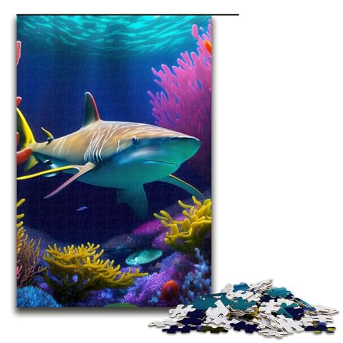 Riffhai-Puzzle mit 1000 Teilen für Erwachsene Puzzle als Geschenk geeignet für Teenager ab 14 Jahren 1000 Teile (75 x 50 cm) von mowenbingpeng