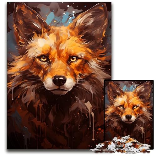 RotfuchsGemälde 1000teiliges Puzzle anspruchsvolles Denkspiel entspannendes Spielzeug für Teenager 1000 Teile (75 x 50 cm) von mowenbingpeng