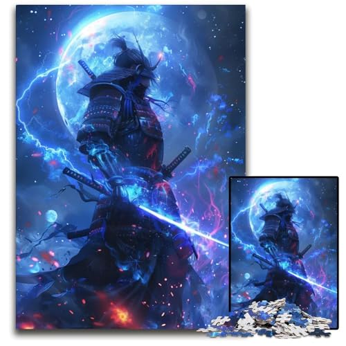 Samurais Blue Fury 1000teiliges Puzzle Geschenke anspruchsvolle Puzzles interaktives Familienspiel GehirnHerausforderung Lernspielzeug 1000 Teile (38 x 26 cm) von mowenbingpeng