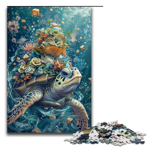 Schildkröten Puzzle 1000 Teile für Erwachsene Puzzle als Geschenk geeignet für Teenager ab 14 Jahren 1000 Teile (75 x 50 cm) von mowenbingpeng