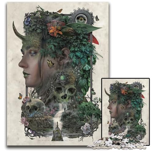 Shinigami No Mori Puzzle 1000 Teile für Erwachsene Unmögliches Puzzle für Erwachsene Heimdekoration Denkspiel für Teenager Familieninteraktion 1000 Teile (38 x 26 cm) von mowenbingpeng