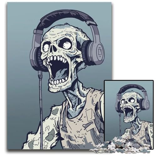 Singendes ZombiePuzzle 1000 Teile für Erwachsene Puzzle anspruchsvolles Denkspiel entspannendes Spielzeug für Teenager 1000 Teile (38 x 26 cm) von mowenbingpeng