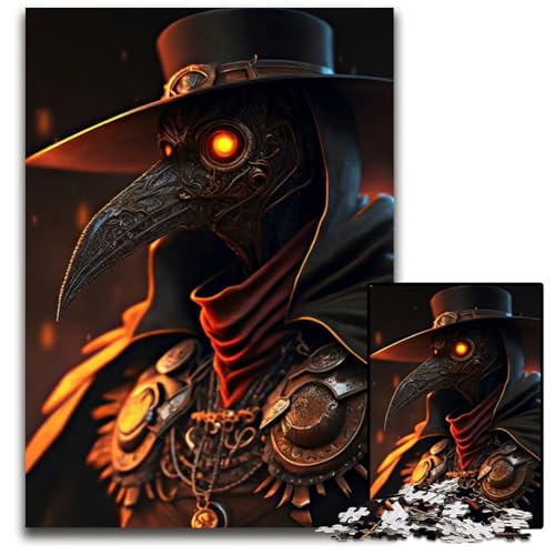 Steampunk Plague Doctor 1000teiliges Puzzle Anspruchsvolles Denkspiel Entspannendes Spielzeug für Teenager 1000 Teile (75 x 50 cm) von mowenbingpeng