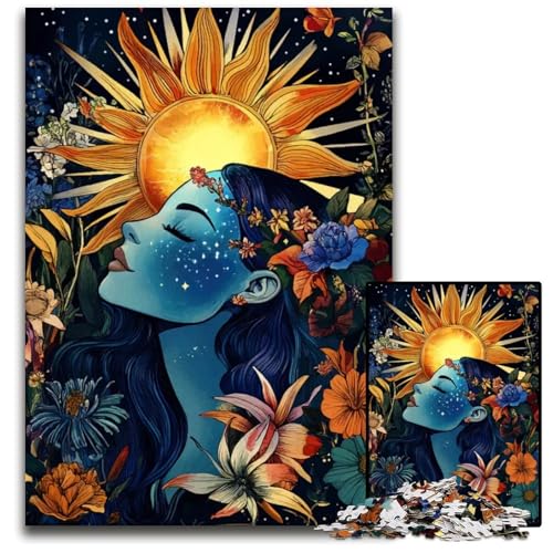 Sun ampamp Blumenfrau 1000teiliges Puzzle anspruchsvolles Denkspiel entspannendes Spielzeug für Teenager 1000 Teile (38 x 26 cm) von mowenbingpeng