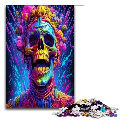 Totenkopf Puzzle mit 1000 Teilen für Erwachsene Puzzle als Geschenk geeignet für Teenager ab 14 Jahren 1000 Teile (75 x 50 cm) von mowenbingpeng