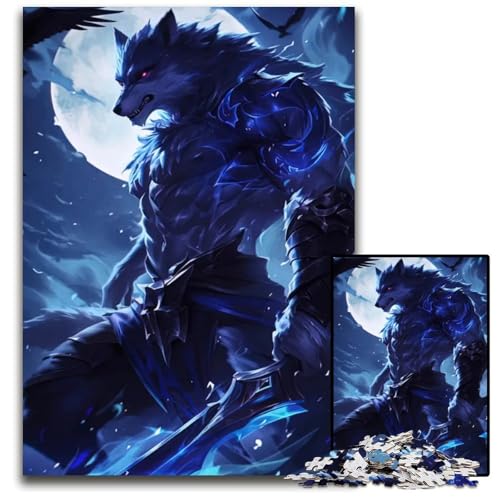 WerwolfKriegerPuzzle 1000 Teile für Erwachsene Puzzles für Erwachsene Familienaktivität DIY Heimdekoration 1000 PCS (75 x 50 cm) von mowenbingpeng
