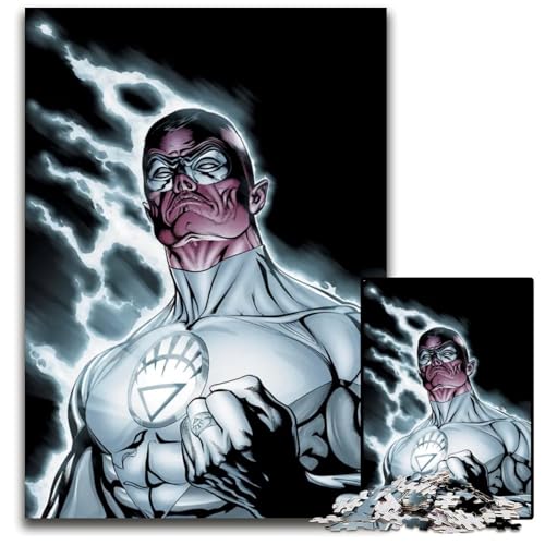 White Lantern Sinestro 1000teiliges Puzzle Holzpuzzle für Erwachsene Geburtstagsgeschenkidee anspruchsvolles Denkspiel 1000 Teile (75 x 50 cm) von mowenbingpeng