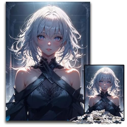Whitehaired War Puzzle 1000 Teile für Erwachsene Puzzles anspruchsvolles Denkspiel entspannendes Spielzeug für Teenager 1000 Teile (38 x 26 cm) von mowenbingpeng