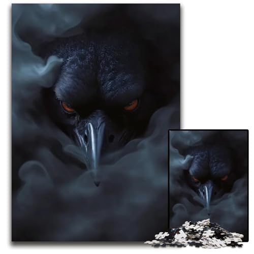 Wild Crow HalloweenPosterPuzzle 1000 Teile für Erwachsene Puzzle anspruchsvolles Denkspiel entspannendes Spielzeug für Teenager 1000 Teile (38 x 26 cm) von mowenbingpeng