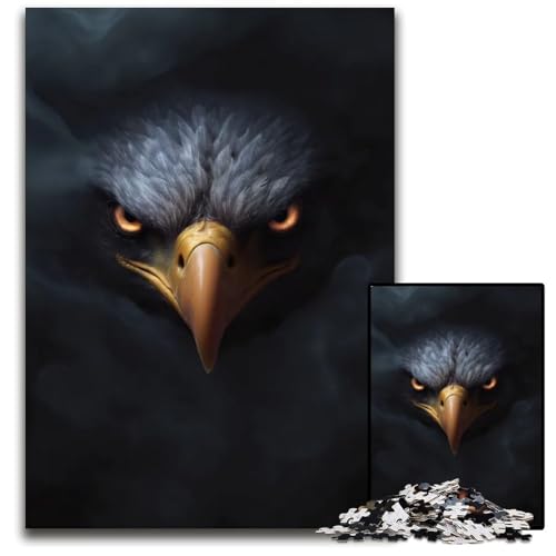 Wild Eagle Halloween 1000teiliges Puzzle schwierige Puzzles für Erwachsene Familienspaß Aktivität GehirnHerausforderung Teenager 1000 Teile (75 x 50 cm) von mowenbingpeng
