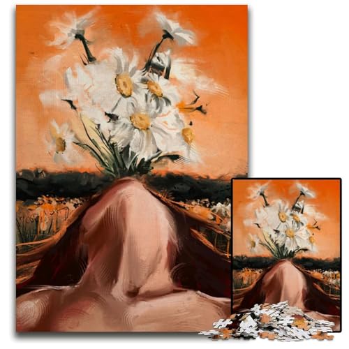 WildblumenPuzzle für Erwachsene 1000teiliges Holzpuzzle für Erwachsene perfekt für Teenager und zur Heimdekoration 1000 Teile (75 x 50 cm) von mowenbingpeng
