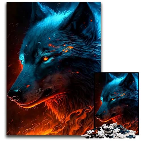 WolfPuzzle 1000 Teile Holzpuzzle für Teenager und Familien perfekte DIYDekoration und knifflige Herausforderung 1000 Teile (75 x 50 cm) von mowenbingpeng