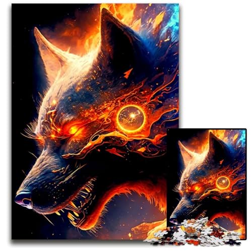 WolfPuzzle für Erwachsene 1000 Teile Holzpuzzle Denksportspiel für Teenager 1000 Teile (75 x 50 cm) von mowenbingpeng
