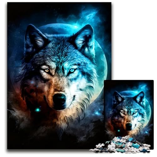 WolfPuzzle für Erwachsene 1000 Teile unmögliche Puzzles für Erwachsene Weihnachten Halloween Ostern Neujahr 1000 Teile (38 x 26 cm) von mowenbingpeng