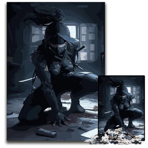 Woman Ninja 1000teiliges Puzzle Holzpuzzle für Erwachsene Geburtstagsgeschenkidee anspruchsvolles Denkspiel 1000 Teile (38 x 26 cm) von mowenbingpeng