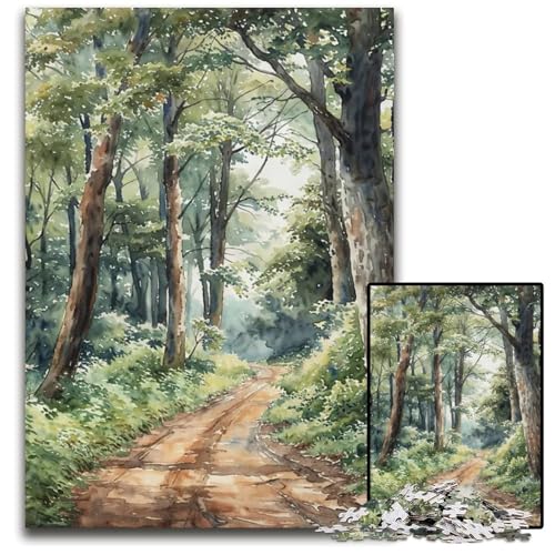Woodland Passage Puzzles 1000 Teile für Erwachsene Holzpuzzles farbenfrohe Heimdekoration und interaktives Familienspiel 1000 PCS (75 x 50 cm) von mowenbingpeng