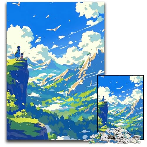 Wunderbares AnimeNaturPuzzle 1000 Teile Holzpuzzle für Erwachsene Geburtstagsgeschenkidee anspruchsvolles Denkspiel 1000 Teile (75 x 50 cm) von mowenbingpeng