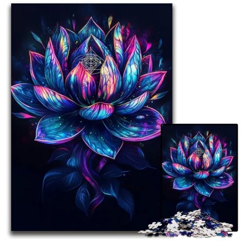 Wunderbares LotusblumenPuzzle für Erwachsene 1000 Teile Holzpuzzle Denksportspiel für Teenager 1000 Teile (75 x 50 cm) von mowenbingpeng