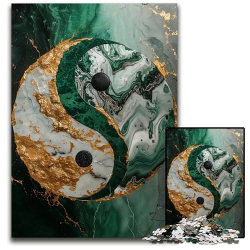 Yin Yang Kintsugi Harmony 1000teiliges Puzzle Holzpuzzle für Erwachsene Geburtstagsgeschenkidee anspruchsvolles Denkspiel 1000 Teile (38 x 26 cm) von mowenbingpeng