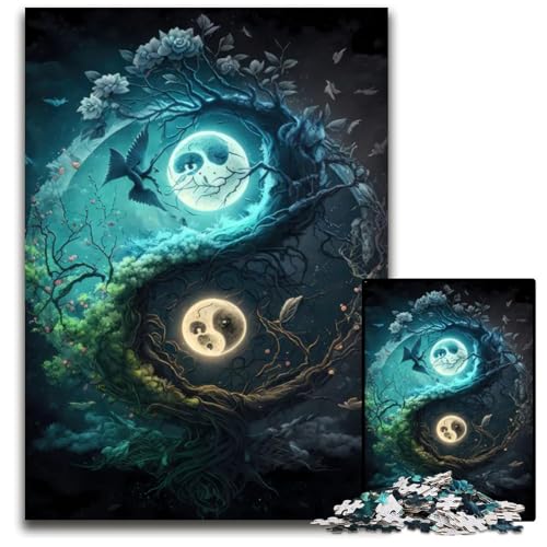 Yin und YangBalancePuzzle für Erwachsene 1000teiliges Holzpuzzle Denksportspiel für Teenager 1000 Teile (75 x 50 cm) von mowenbingpeng