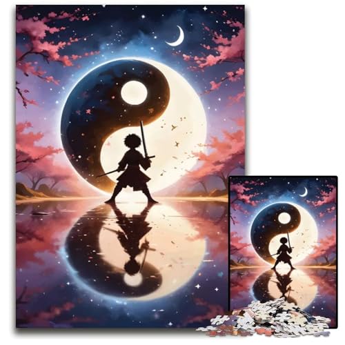 Yin und YangHarmonie 1000teiliges Puzzle Holzpuzzle für Erwachsene Geburtstagsgeschenkidee anspruchsvolles Denkspiel 1000 Teile (75 x 50 cm) von mowenbingpeng