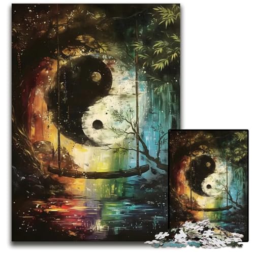 YinYangSchaukelPuzzle 1000 Teile für Erwachsene Puzzle anspruchsvolles Denkspiel entspannendes Spielzeug für Teenager 1000 Teile (75 x 50 cm) von mowenbingpeng