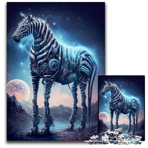 Zebra Angelic 1000teiliges Puzzle Holzpuzzle für Erwachsene DIYHeimdekoration Geschenk Denksportspiel 1000 Teile (75 x 50 cm) von mowenbingpeng