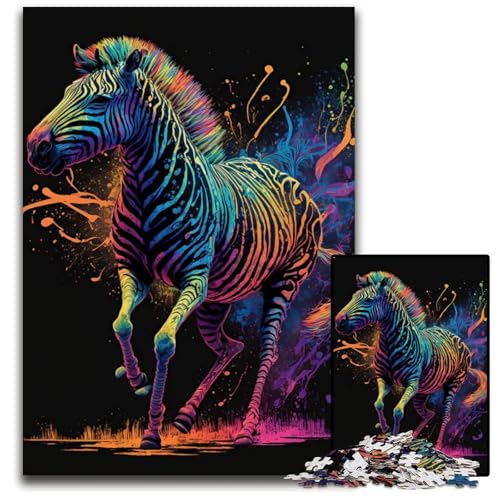 ZebraAstronautenPuzzle 1000 Teile Holzpuzzle für Erwachsene DenksportSpiel für Teenager Familieninteraktion 1000 Teile (75 x 50 cm) von mowenbingpeng
