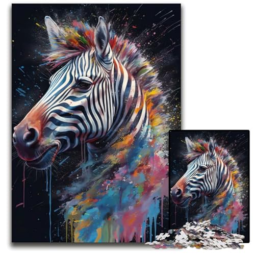 ZebraMalerei 1000teiliges Puzzle Holzpuzzle für Teenager und Familien perfekte DIYDekoration und knifflige Herausforderung 1000 Teile (75 x 50 cm) von mowenbingpeng