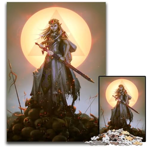 Zelda Conquers The Dark Wo 1000teiliges Puzzle schwierige Puzzles für Erwachsene Familienspaß Aktivität GehirnHerausforderung Teenager 1000 Teile (75 x 50 cm) von mowenbingpeng