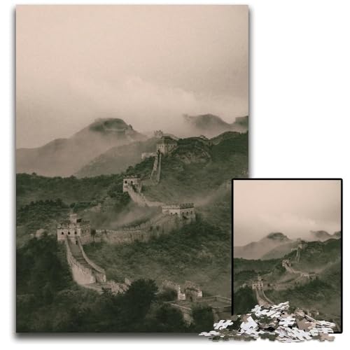 ZenPuzzle „Chinesische Mauer“ für Erwachsene 1000teiliges Holzpuzzle für Erwachsene perfekt für Teenager und zur Heimdekoration 1000 Teile (75 x 50 cm) von mowenbingpeng